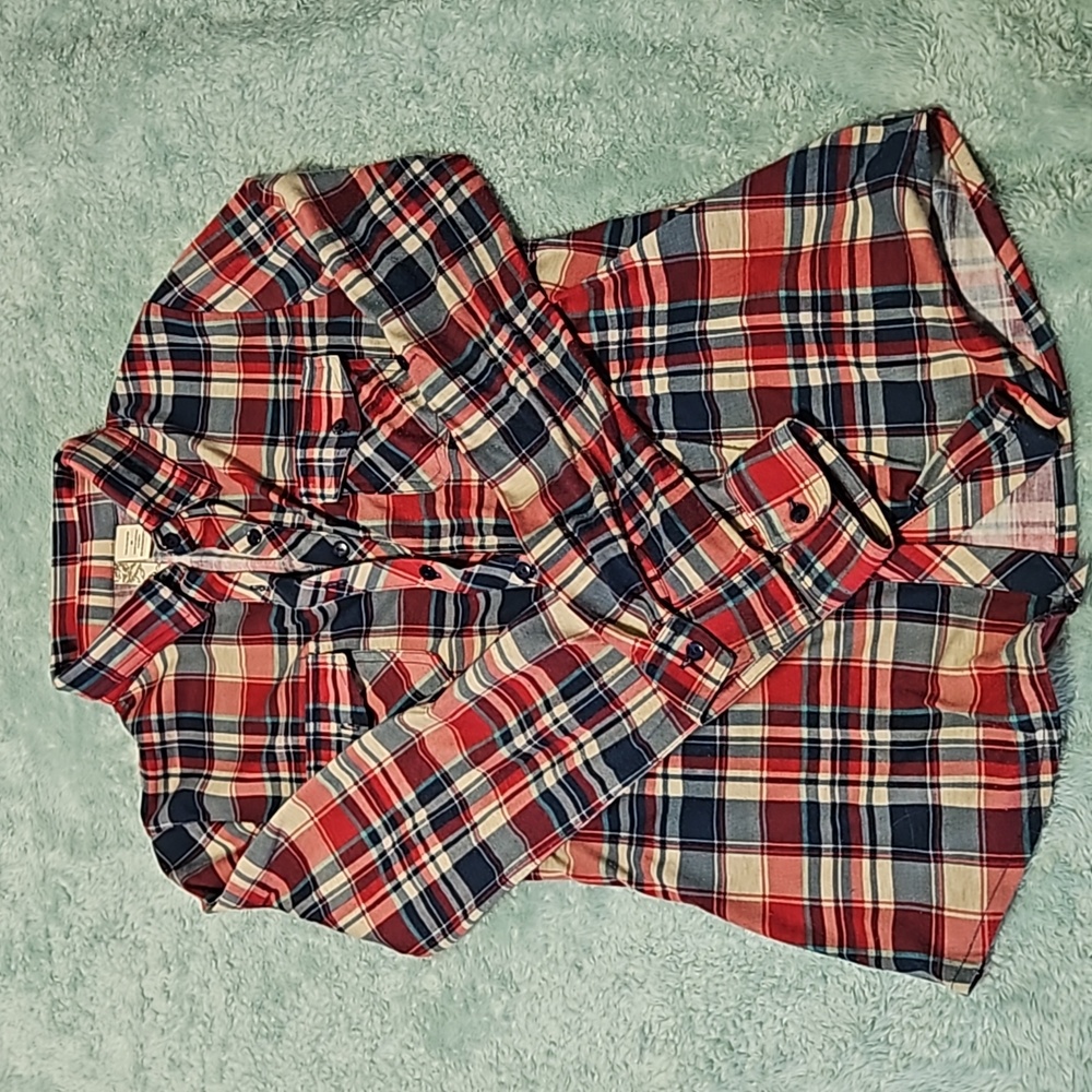 Womens Maroon and Navy Stretch Flannel